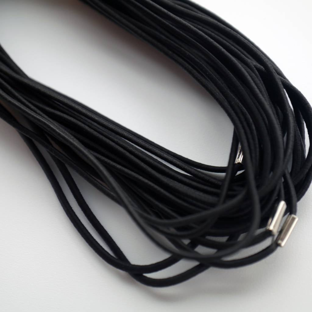 Black elastic cords for menu-covers, large (set of 10)
