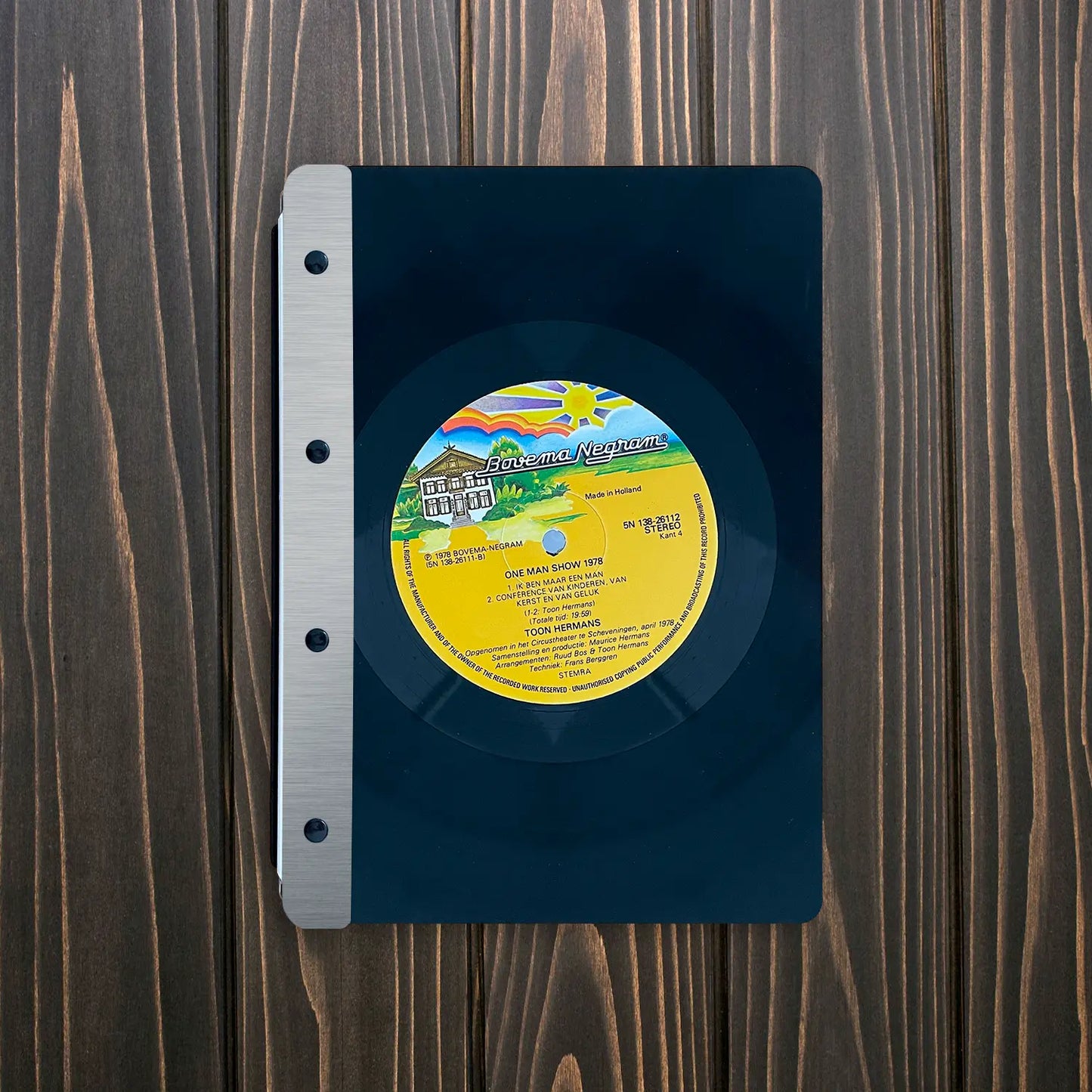Vinyl menu-cover (metal back) A5 portrait