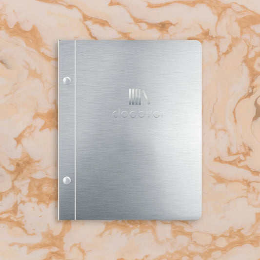 Metal menu-cover binding screw A5 portrait