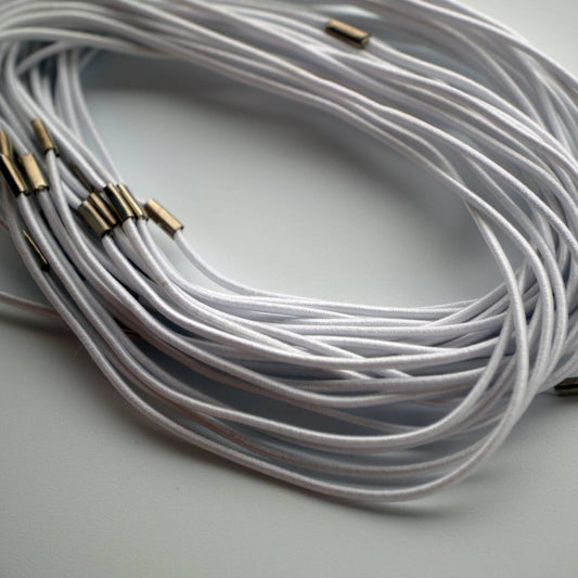 White elastic cords for menu-covers (set of 10)