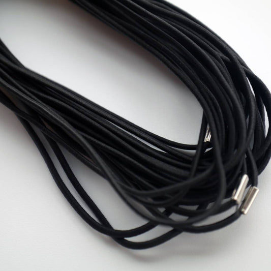 Black elastic cords for menu-covers, large (set of 10)